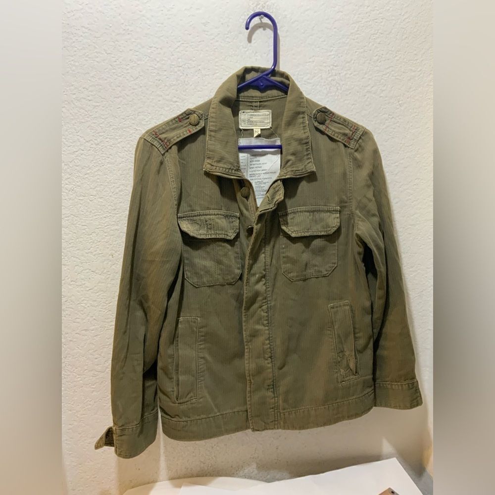 Current Elliott The Batallion Jacket army repair Green Distressed sz 2